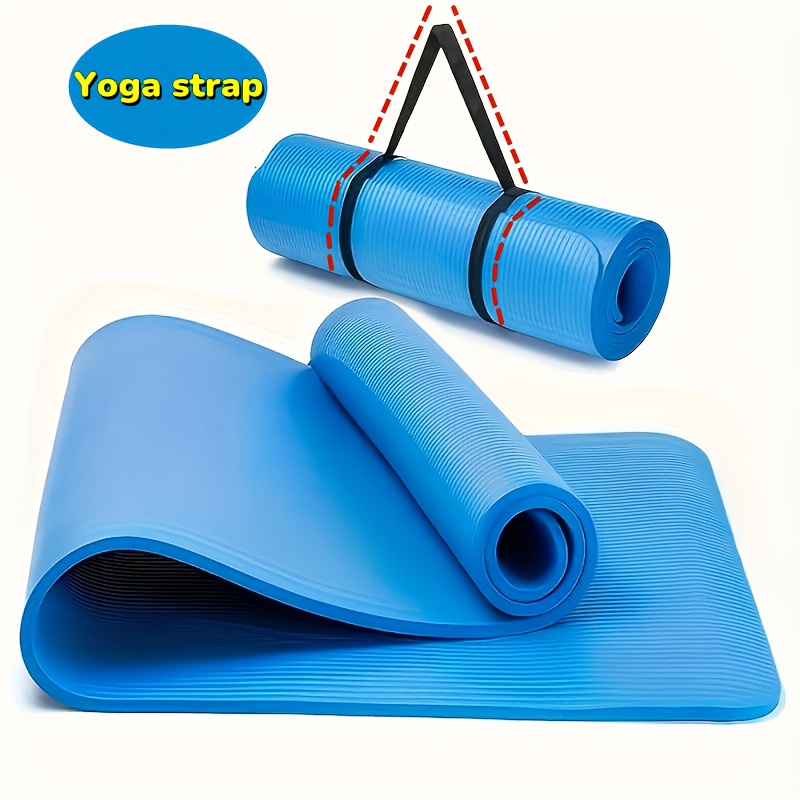 

Tpe Yoga Mat With Strap - Black, Polyester Storage Bag Included - Ideal For Fitness & Training Enthusiasts