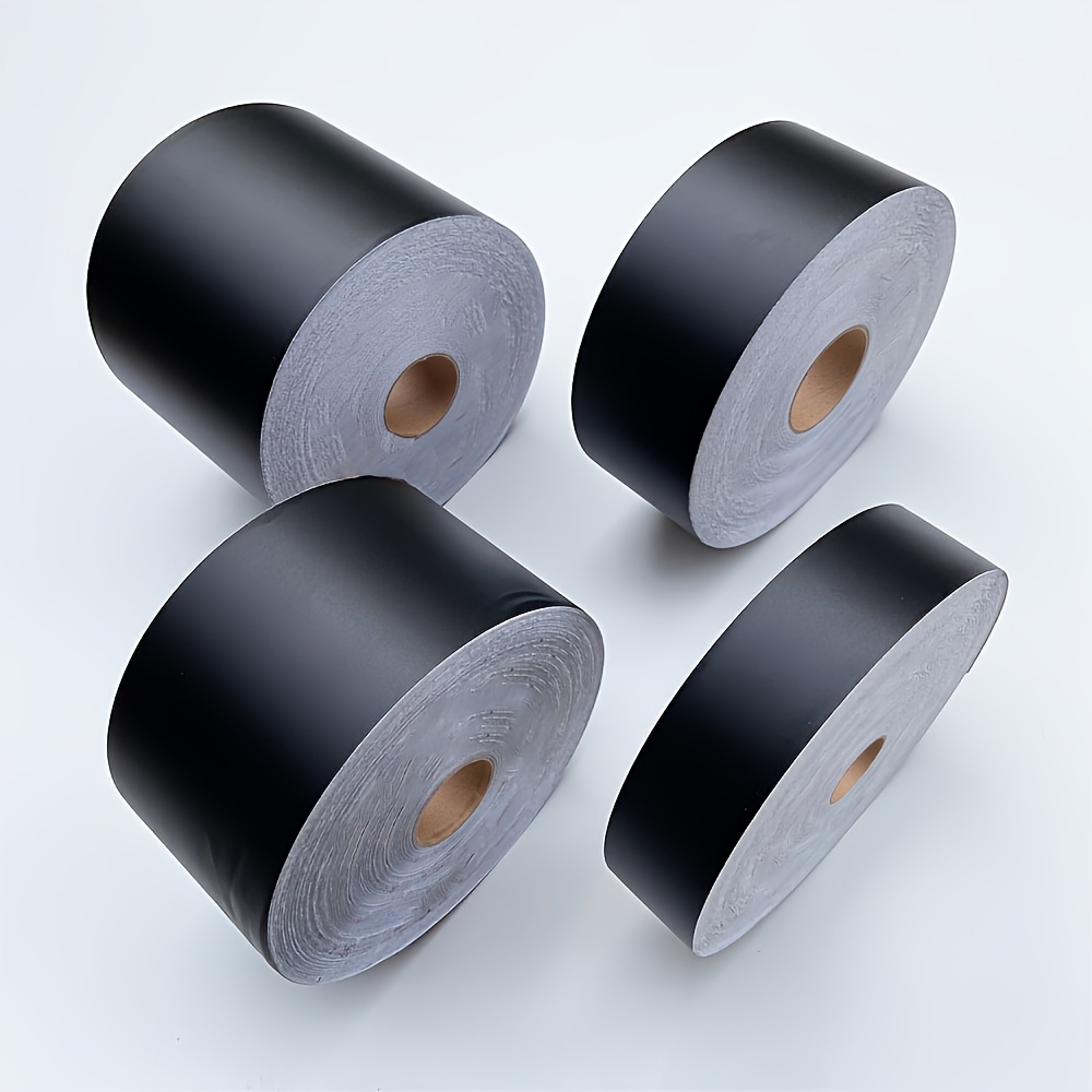 Image of 4pcs Set Of 3/5/7/10cm * 300cm Matte Black Vinyl Wrap Film, Self-adhesive Chrome Detail Stickers For Car Interior And Roof Decoration, Universal Window Decals, 36 Scenes