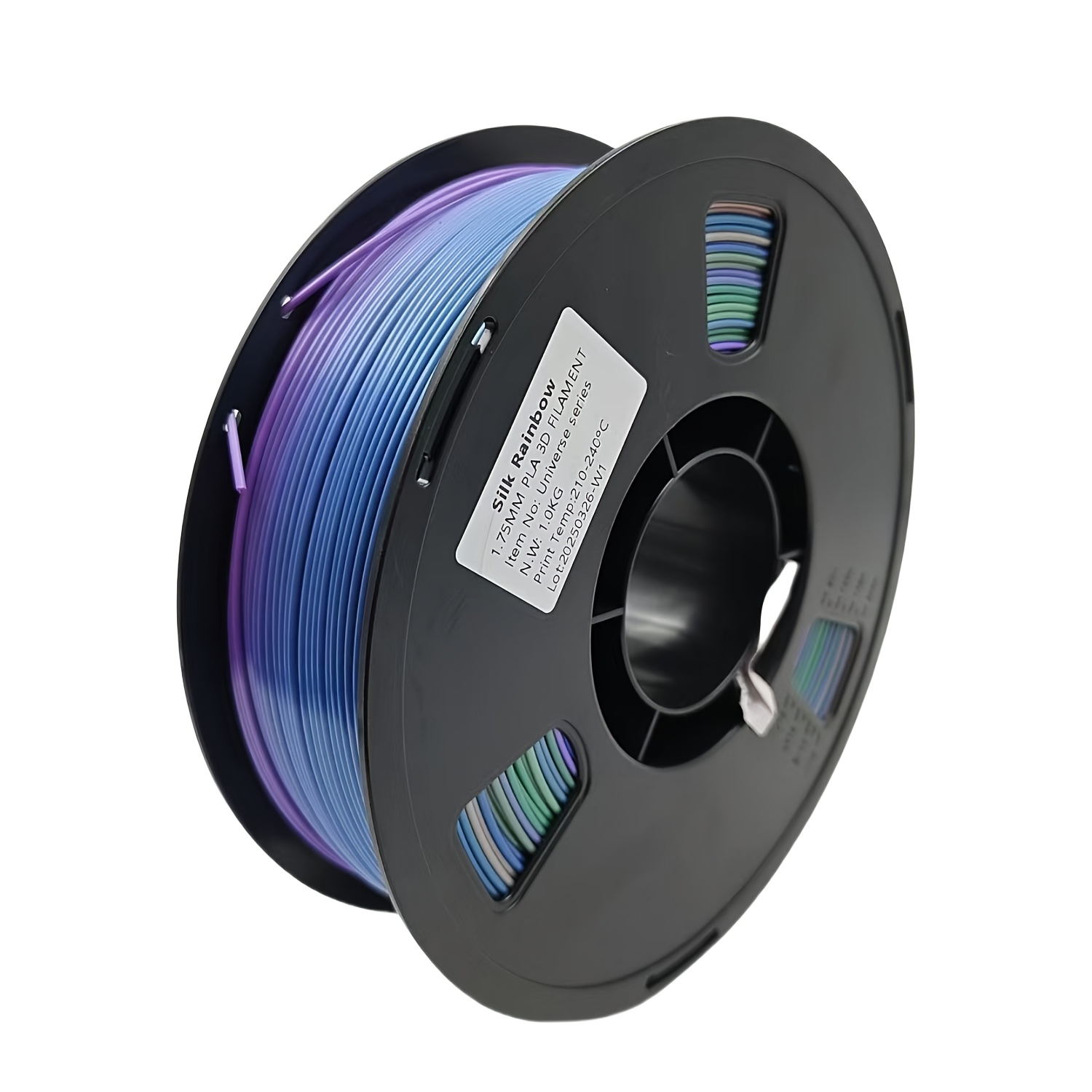 Rainbow Pla Wire, 1.75mm Pla 3d Printing Filament, Glossy Quick Change Gradient Color, 1kg (2.2lbs) Spool, Rainbow Celestial Design