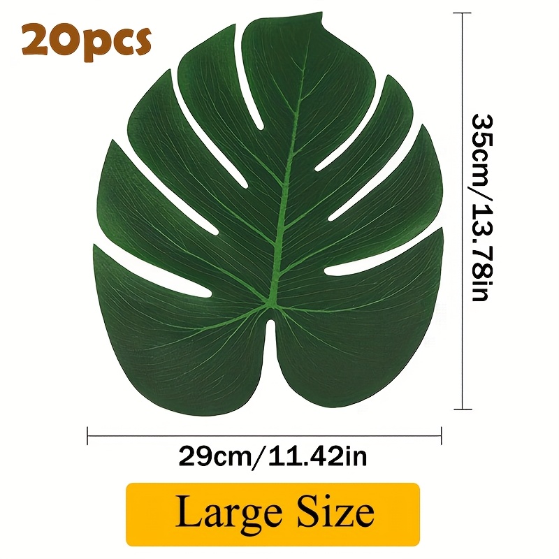 20/60pcs Artificial Monstera Leaf Set, Leaves For Tropical Beach Wedding Party Decor, Tropical Table Decor, Large Leaf Placemats