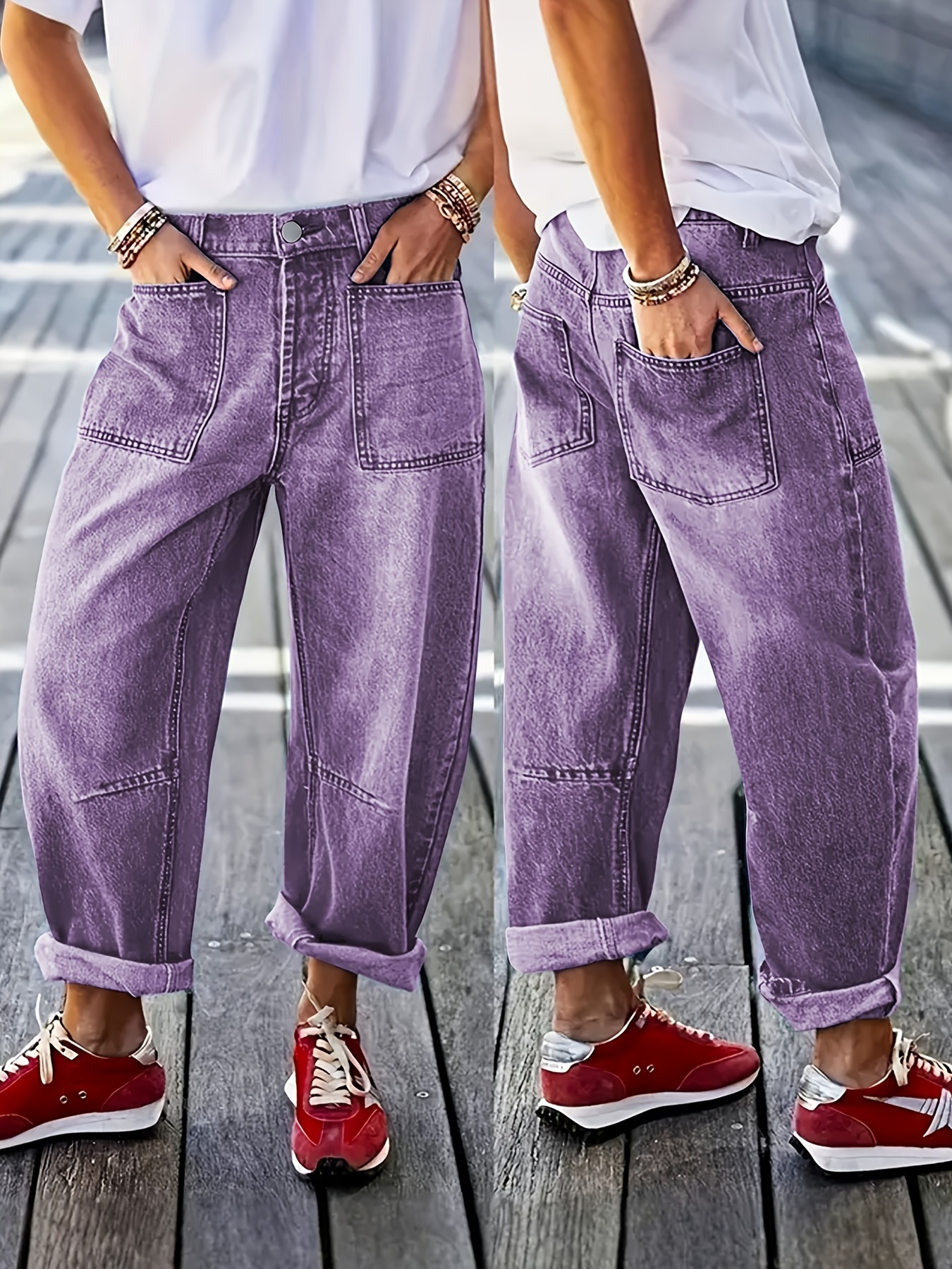 womens 2026 winter new elastic wide leg jeans - Temu Slovakia
