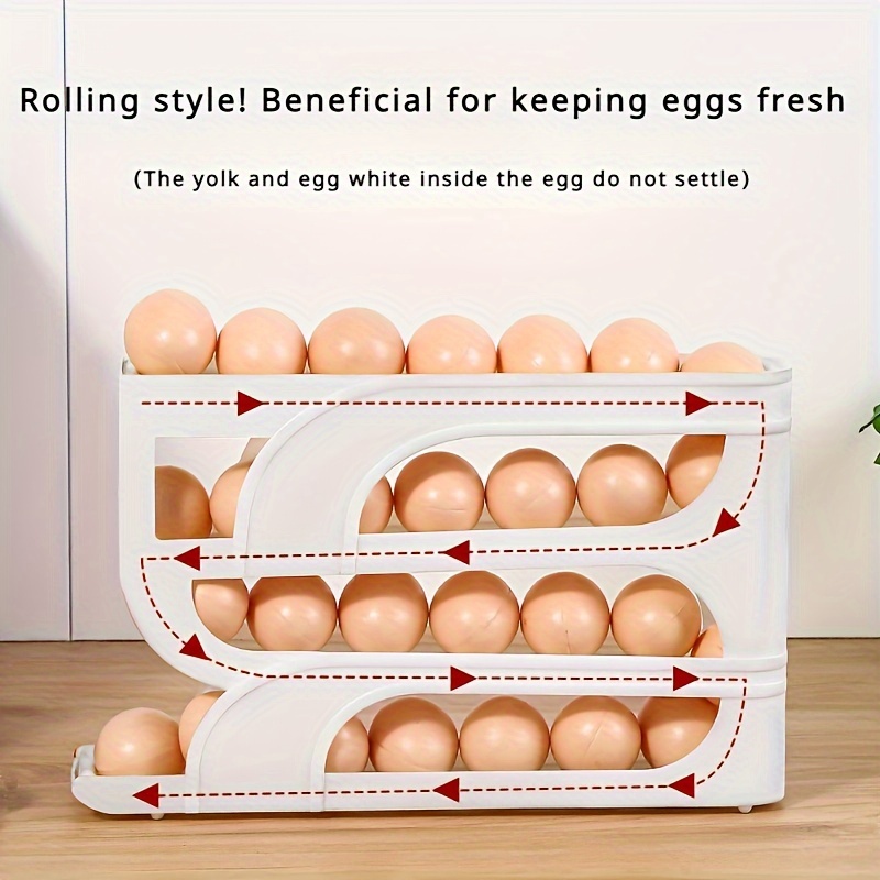 4 tier refrigerator egg storage organizer sliding design details 6