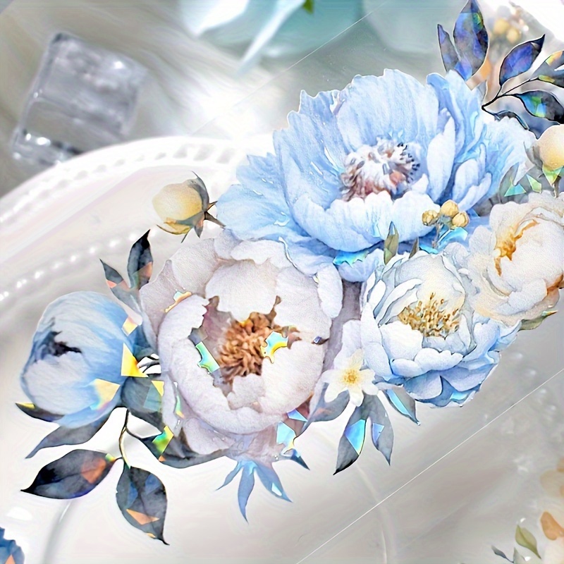 2m/roll Laser Blue Tape Decorative Masking Tape For Scrapbooking Sticker Journal Diary Aesthetic Stationery