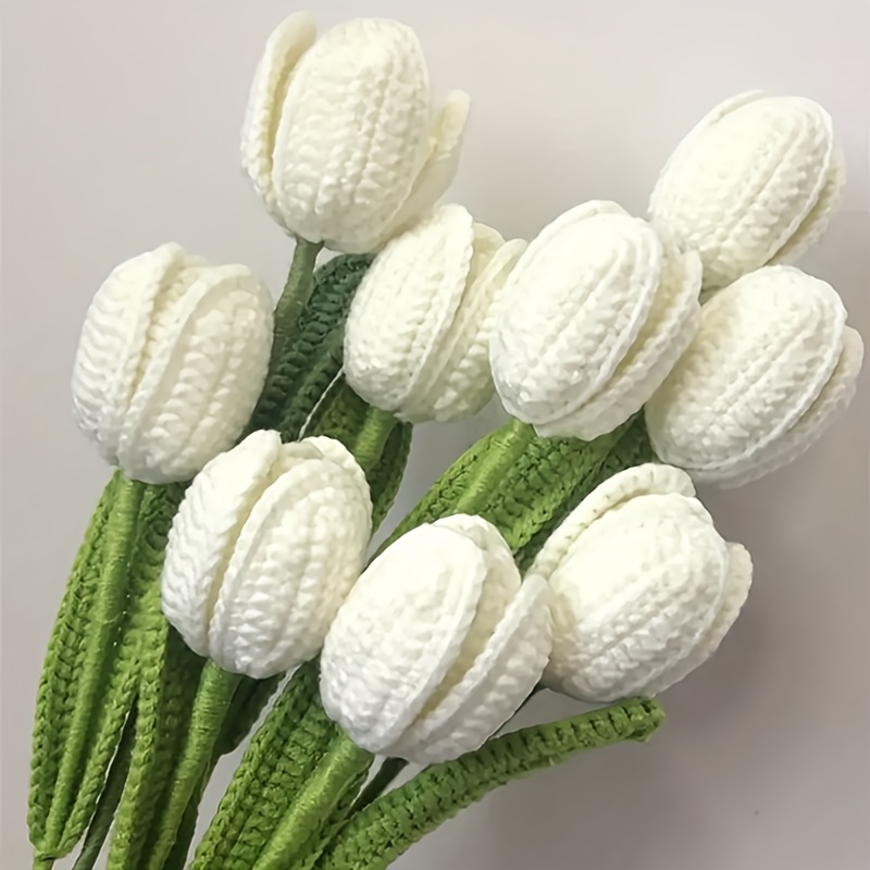 6pcs Handmade Crochet Tulip Flowers