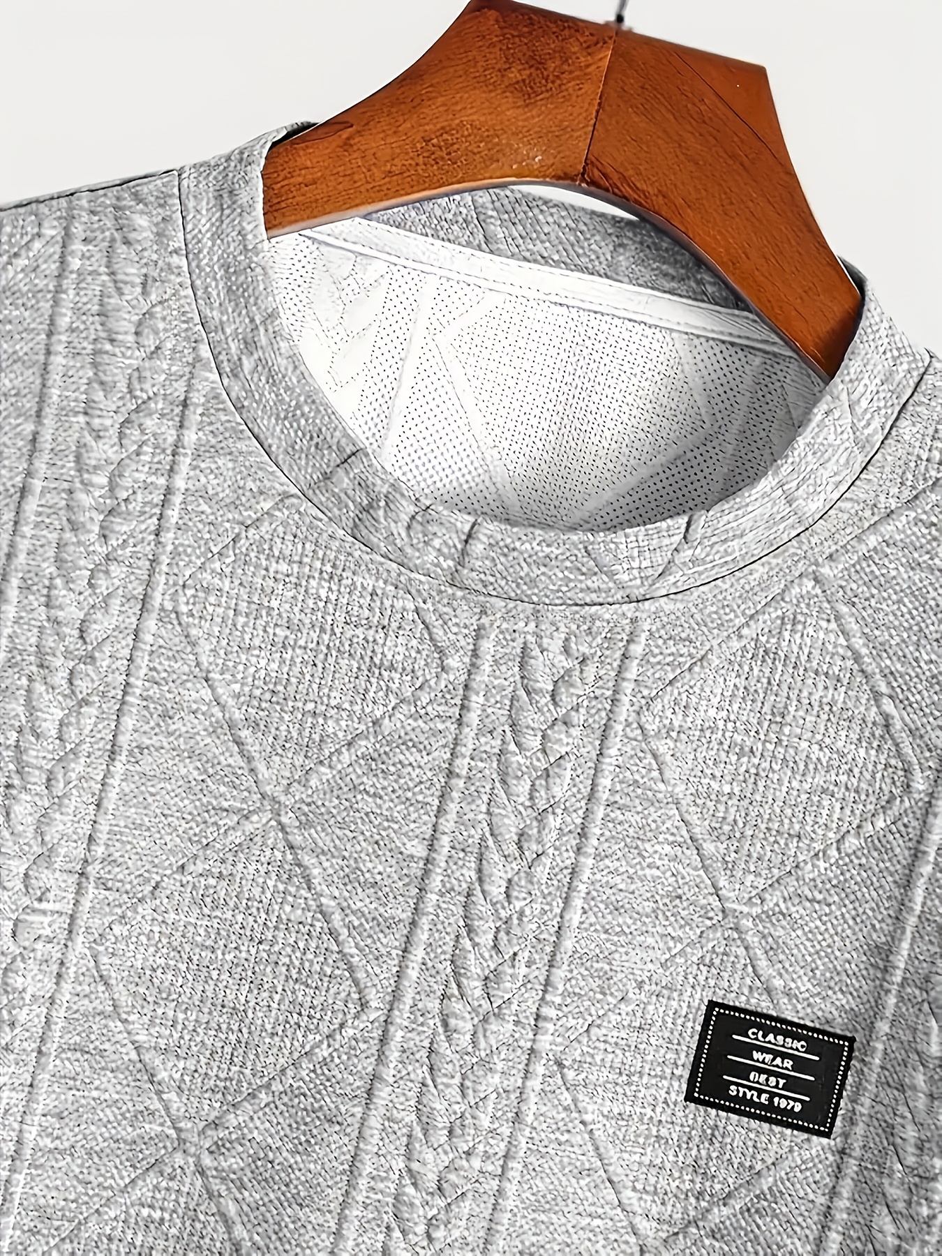 Men'S Plus Size Agyle Print Short Sleeve Shirt - Casual Crew Neck, Lightweight Fabric, Ideal for Outdoor Activities, Great Gift for Family, PLUS SIZE