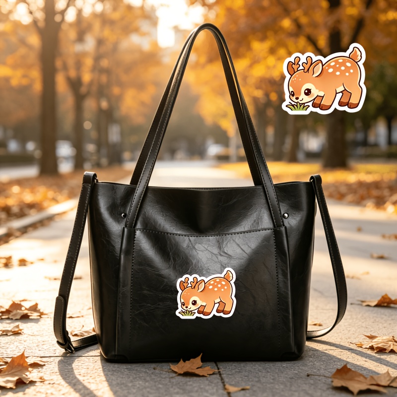Women's Versatile Single-Shoulder Bag, Minimalist Design with Stickers