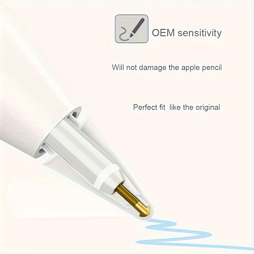 ZHONYEE Lot De 4 Embouts De Rechange Compatibles Avec Apple Pencil 2e Génération Et 1ère Génération, Pointes De Stylet Apple Haute Sensibilité, Transparent + 1.9 Mm, Blanc