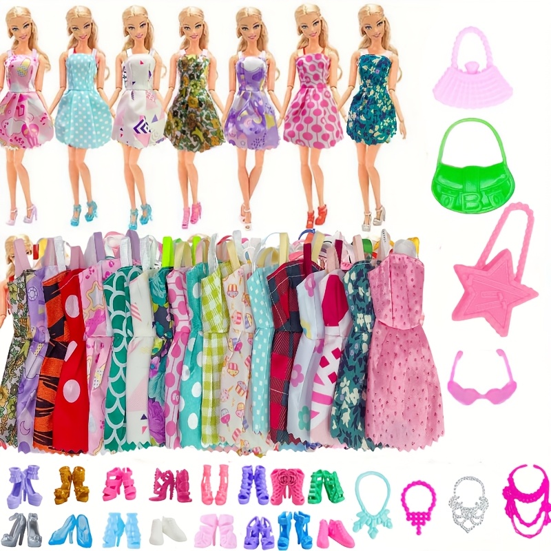 Set De 41 Prendas Y Accesorios Para Muñecas De 11.5 Pulgadas | Vestidos, Zapatos, Collares Y Bolsos | Regalo Perfecto Para Niñas Creativas