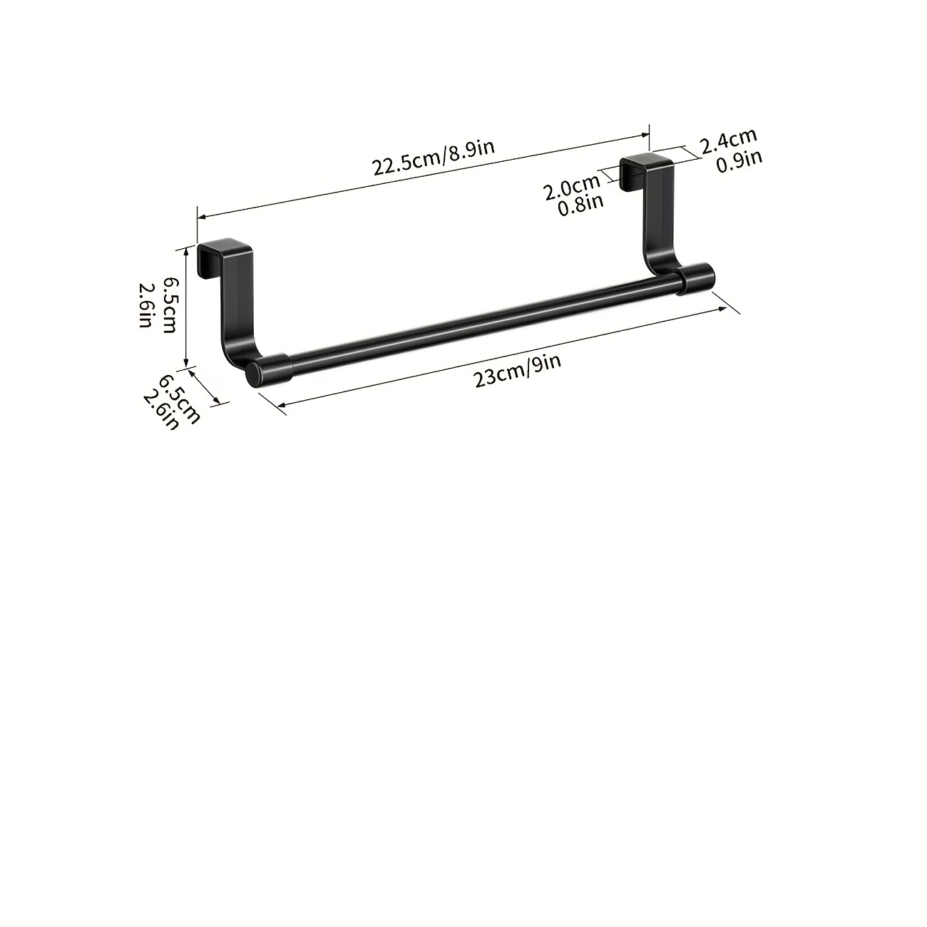 TEMU Porte-serviettes pour porte de placard, organisateur mural perçage, tringle multifonctionnelle. Convient aux portes de placard de cuisine, de