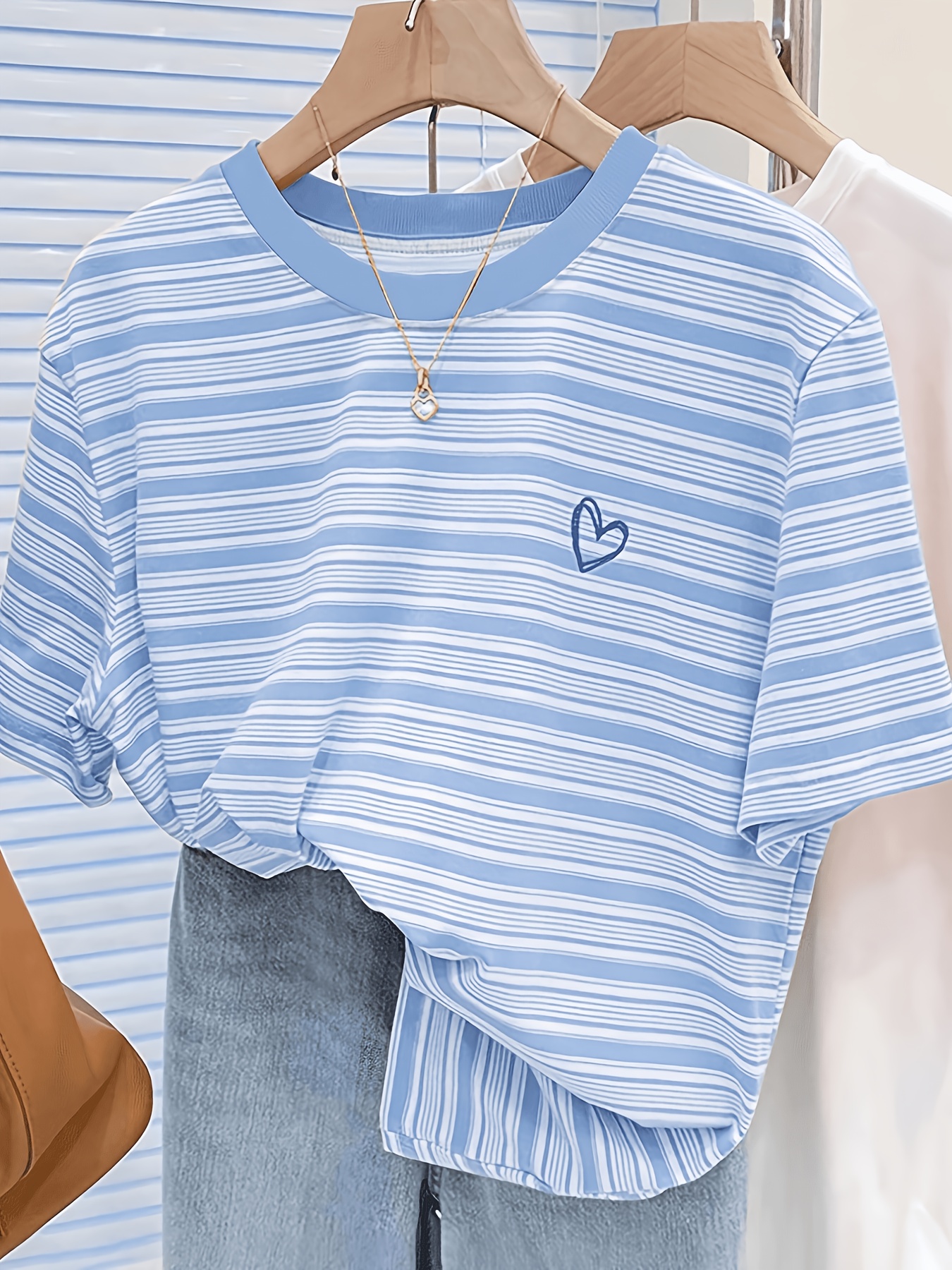 plus size plus size plus size womens   colorful striped t shirt essential for       extremely whitening gentle style