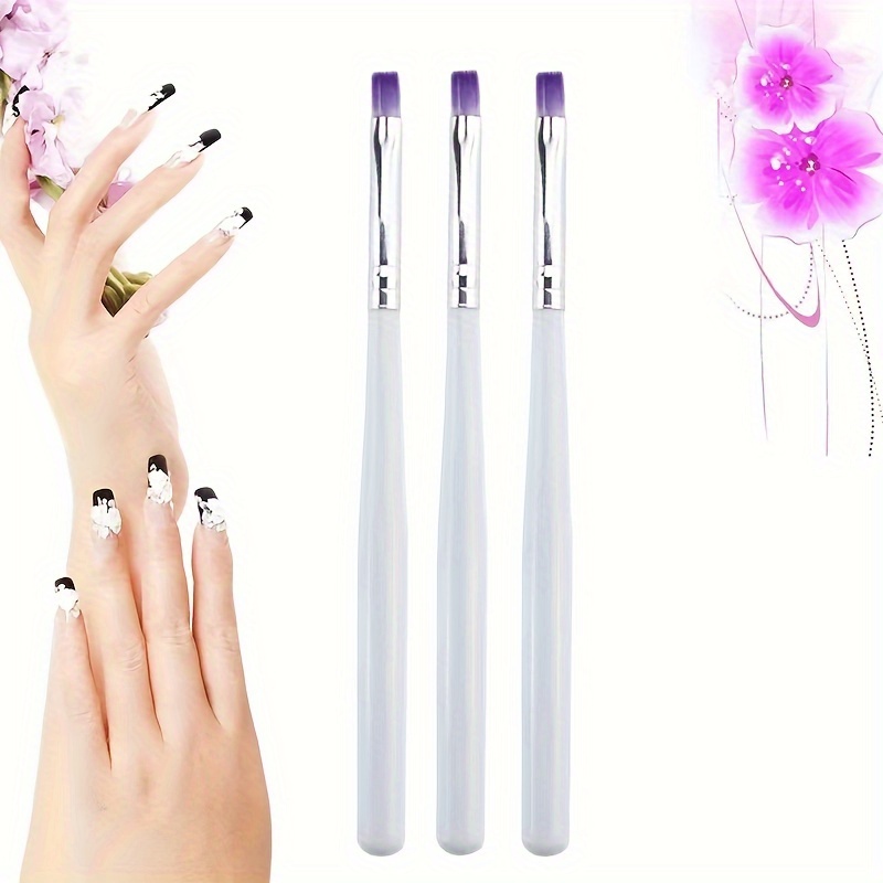 Image of 1/3pcs Professional Gel Polish Extension Nail Art Brush - Precision Drawing Pen For Salon-quality Manicure Diy, Perfect For Creative Decorations