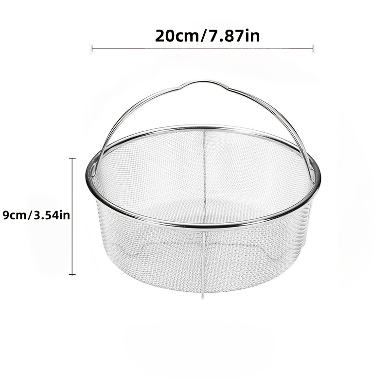 stainless steel mesh basket with handle suitable for cooking steaming heat resistant design suitable for vegetables and seafood with stand and   resistant steaming basket with drainage holes multifunctional frying pan boiling and filtration rack