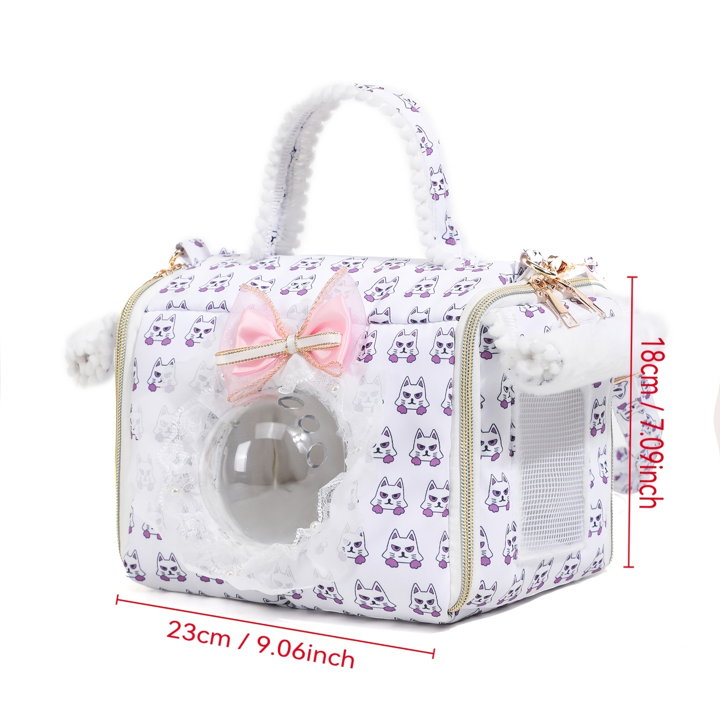 Breathable Warm Slung Bag Carrier for Small Pets, Zipper Closure