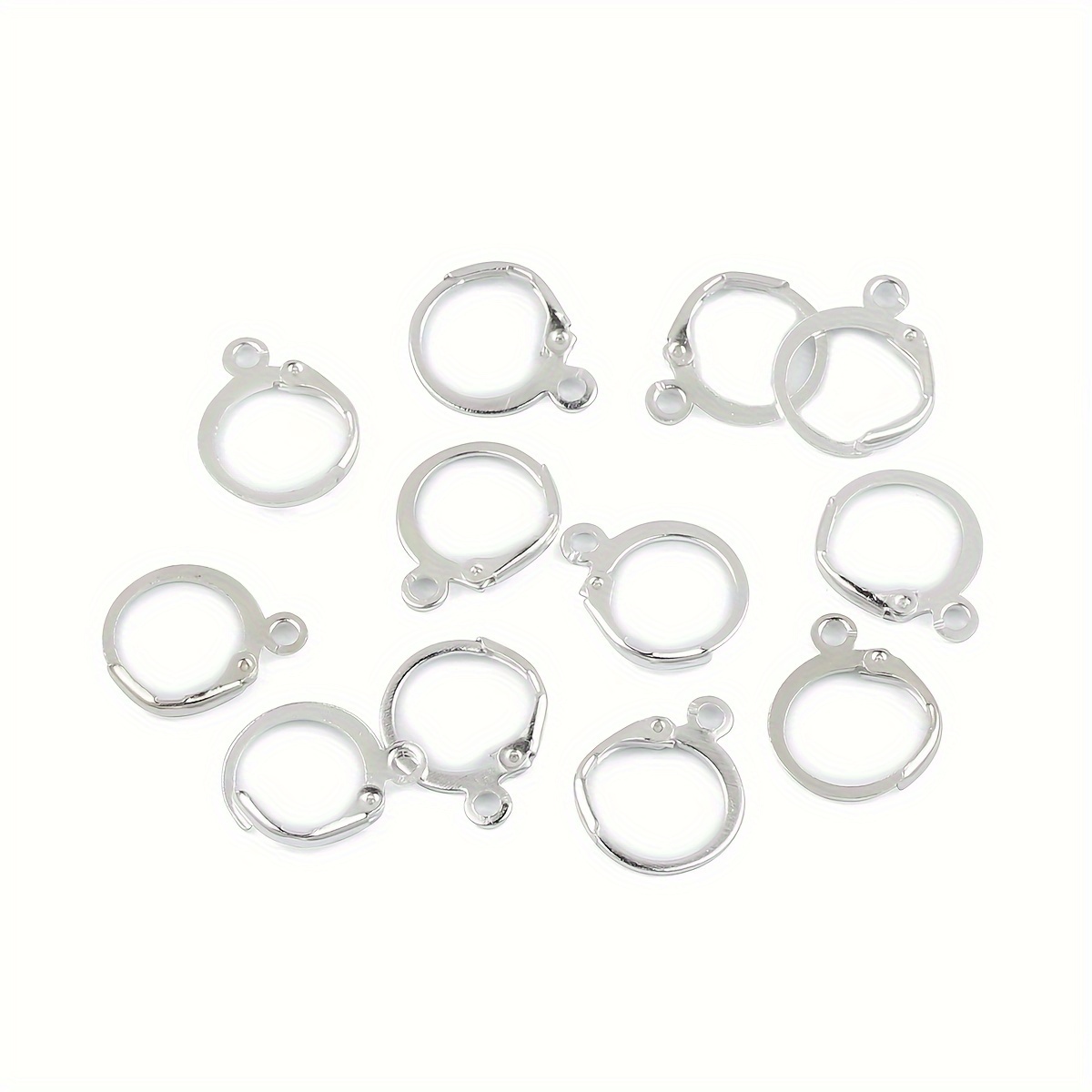 Image of 150pcs Of 13mm French Fashion Metal Earring Hooks, Making Supplies, Silvery/golden, Bohemian Style