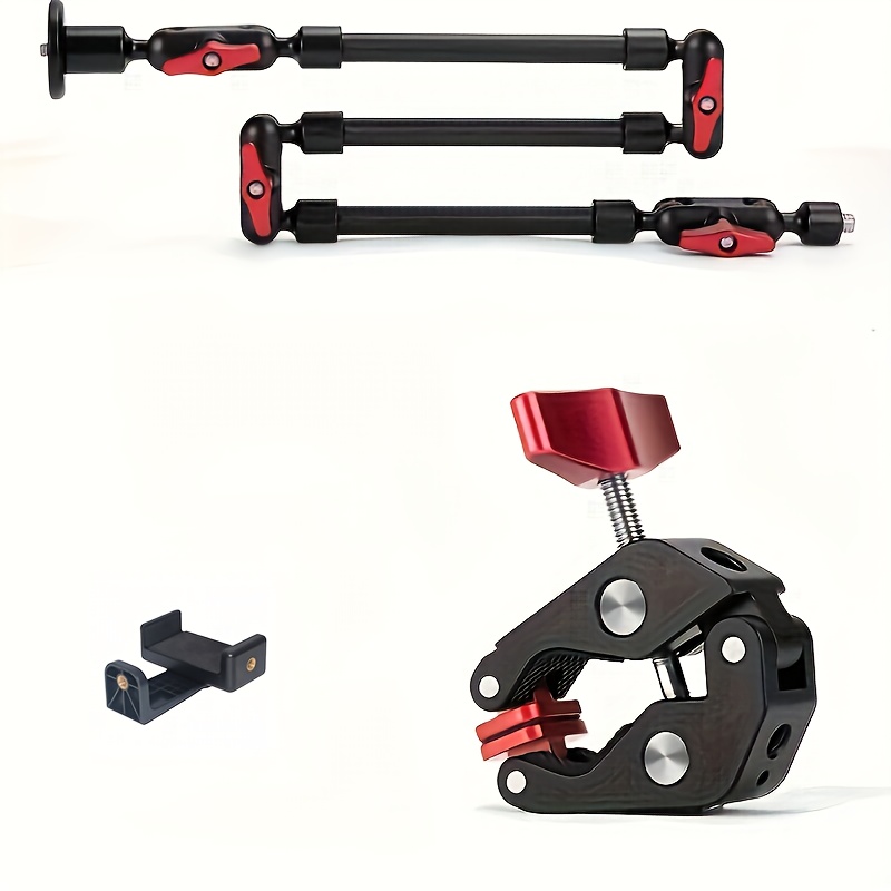 E-shop Verstellbarer Handy-Grip aus Aluminiumlegierung mit Universal-Magic-Arm-Halterung, Desktop-Pipenhalterung, geeignet für Live-Streaming, Selfies
