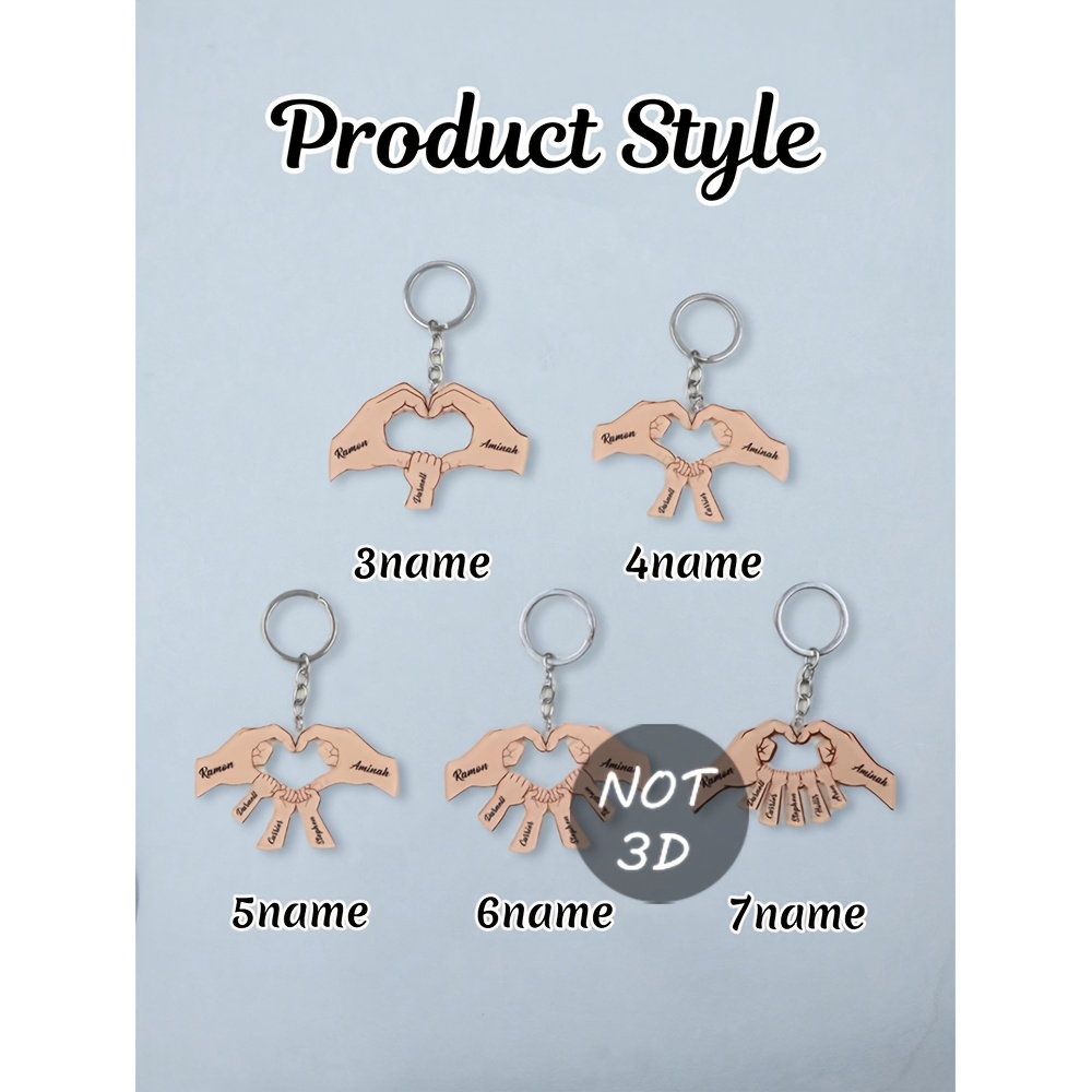 E-shop 1 Personalisierter Namensschlüsselanhänger, Personalisierter Mama Papa Familienliebe Schlüsselanhänger, Personalisierter Herzförmiger