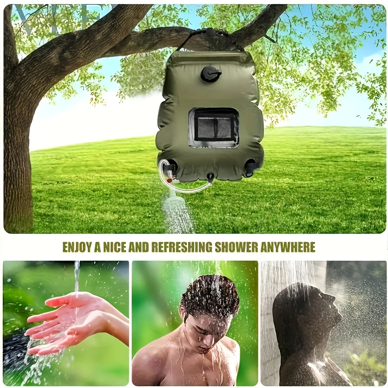 

Solar Outdoor - Portable Bath Bag With Detachable Hose And Switchable Shower Head, Suitable For , Mountaineering, Hiking, Beach And Swimming - Enjoy A Warm Shower