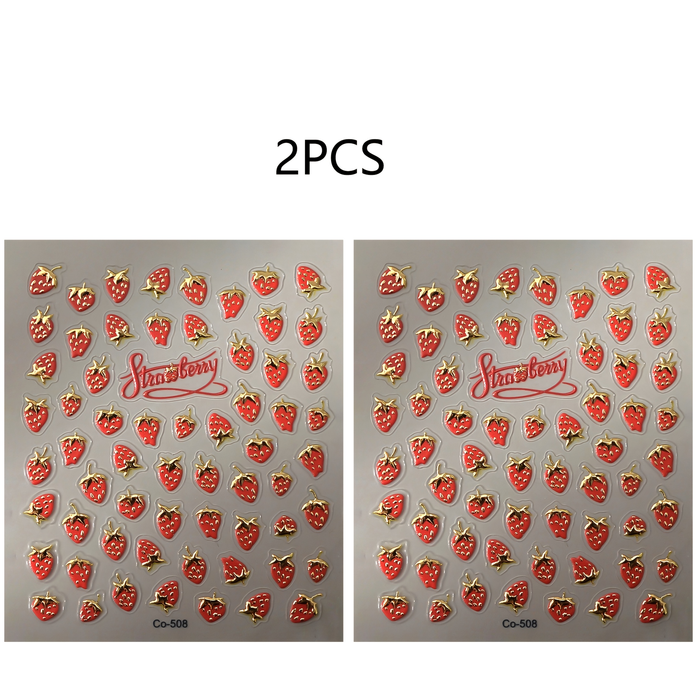 Image of 2pcs Of 3d Cartoon Fruit Nail Stickers - Sweet Icy Transparent Decoration Stickers And Decals