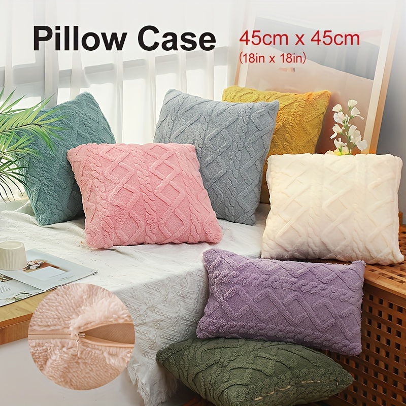 1pc Cotton Fluffy Boho Chic Throw Pillow Cover For Modern Home Neutral  Couch Bedroom Living Room Decor, Without Pillow Insert