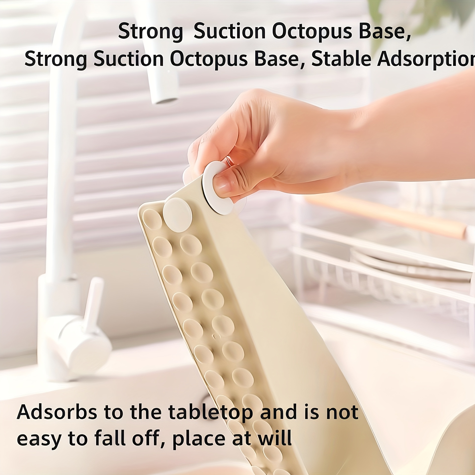 silicone splash guard for kitchen sink non slip easy to clean countertop barrier with large suction cups suitable for standard sinks prevents water stains and mess ideal for home and restaurant use Product details 2