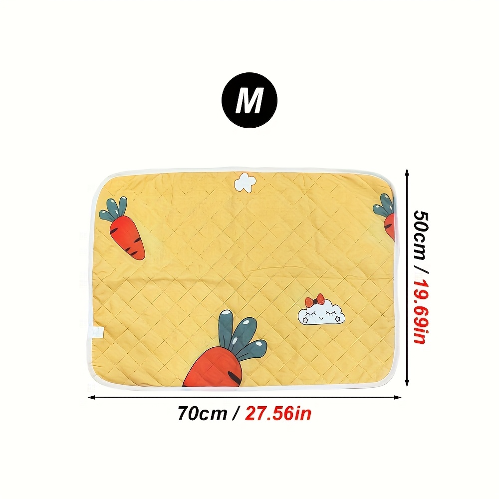 Image of 1pc Random Pattern Carrot Cute Super Absorbent Reusable Rabbit Litter Mat, Easy To Washable Pet Potty Pad, Suitable For Rabbit Dog Toilet Mat, Bunny Cage Decor