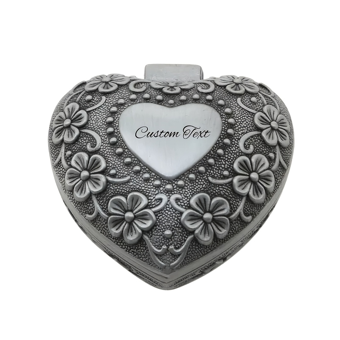 TEMU [customized] 1pc Personalized Custom Engraved Metal Relief Jewelry Box, Wedding Ring Storage Box, Wedding Exchange Ring Box, Gift Storage Box,