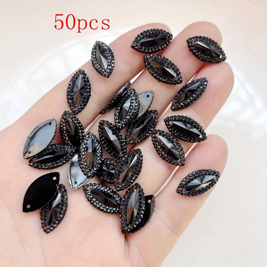 50pcs Highlight Resin Shape Decorative Two-hole Sewing Rhinestones Jewelry Dress Handmade Decoration Rhinestones