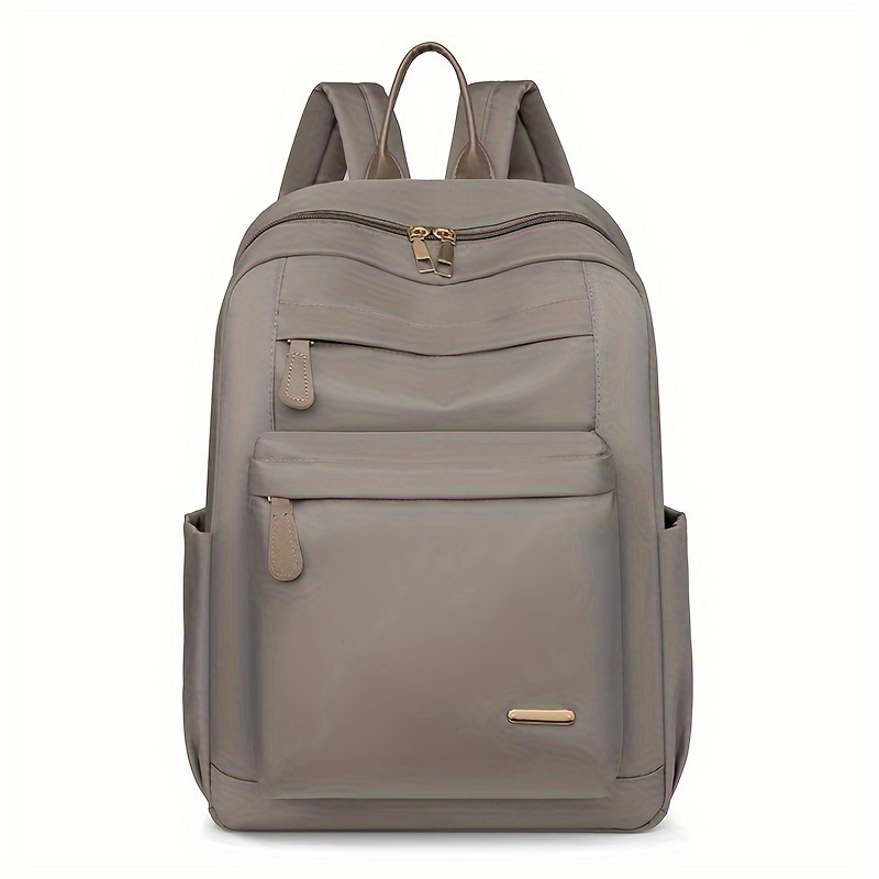 TEMU Kingant Women's Large Capacity Travel Backpack Suitable For School & College, Heavy-duty Nylon Bookbag With Adjustable Straps & Zipper Closure,