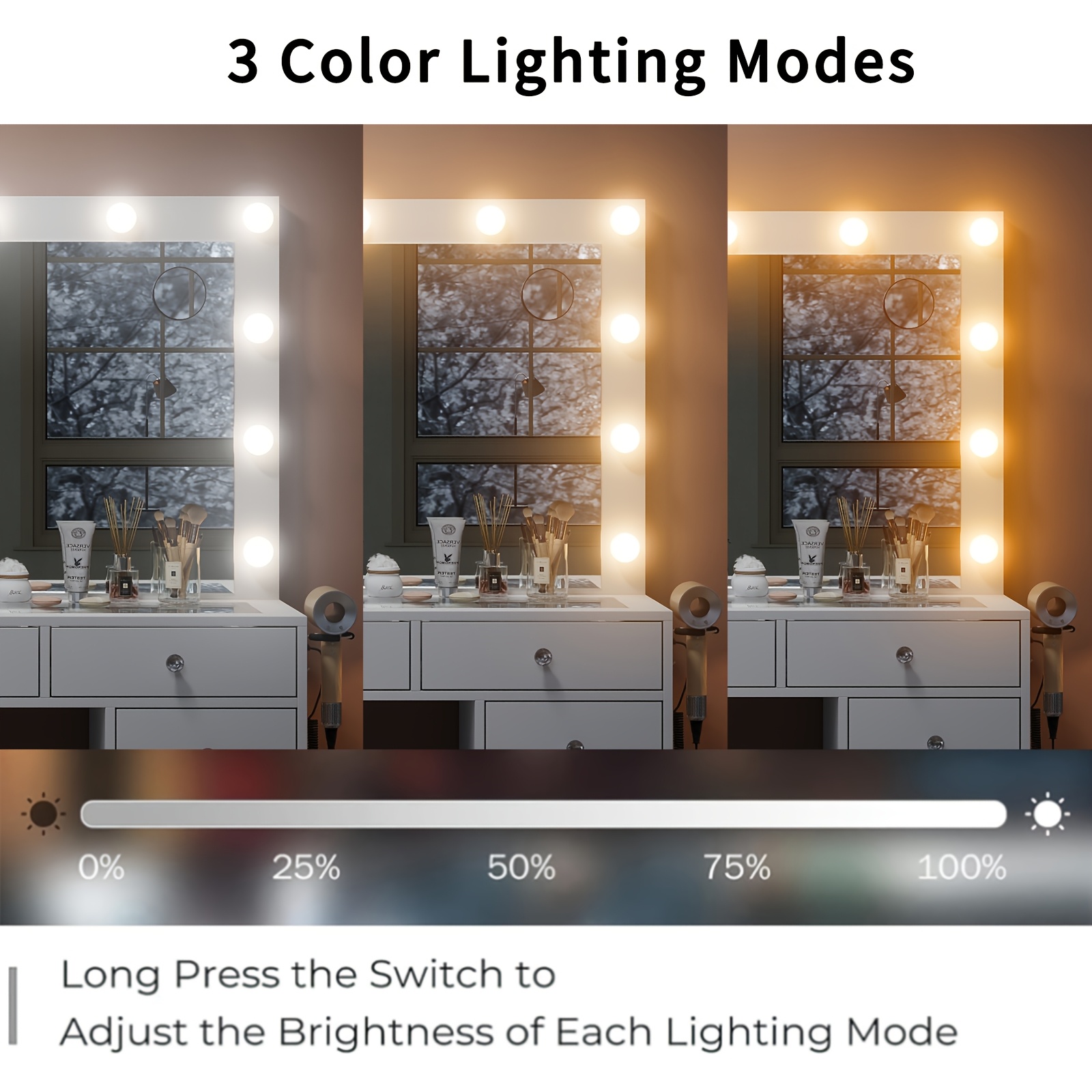 dressing table light fittings OKELI Bathroom Light Fixture LED Modern Black Vanity Light Over Mirror main image 1