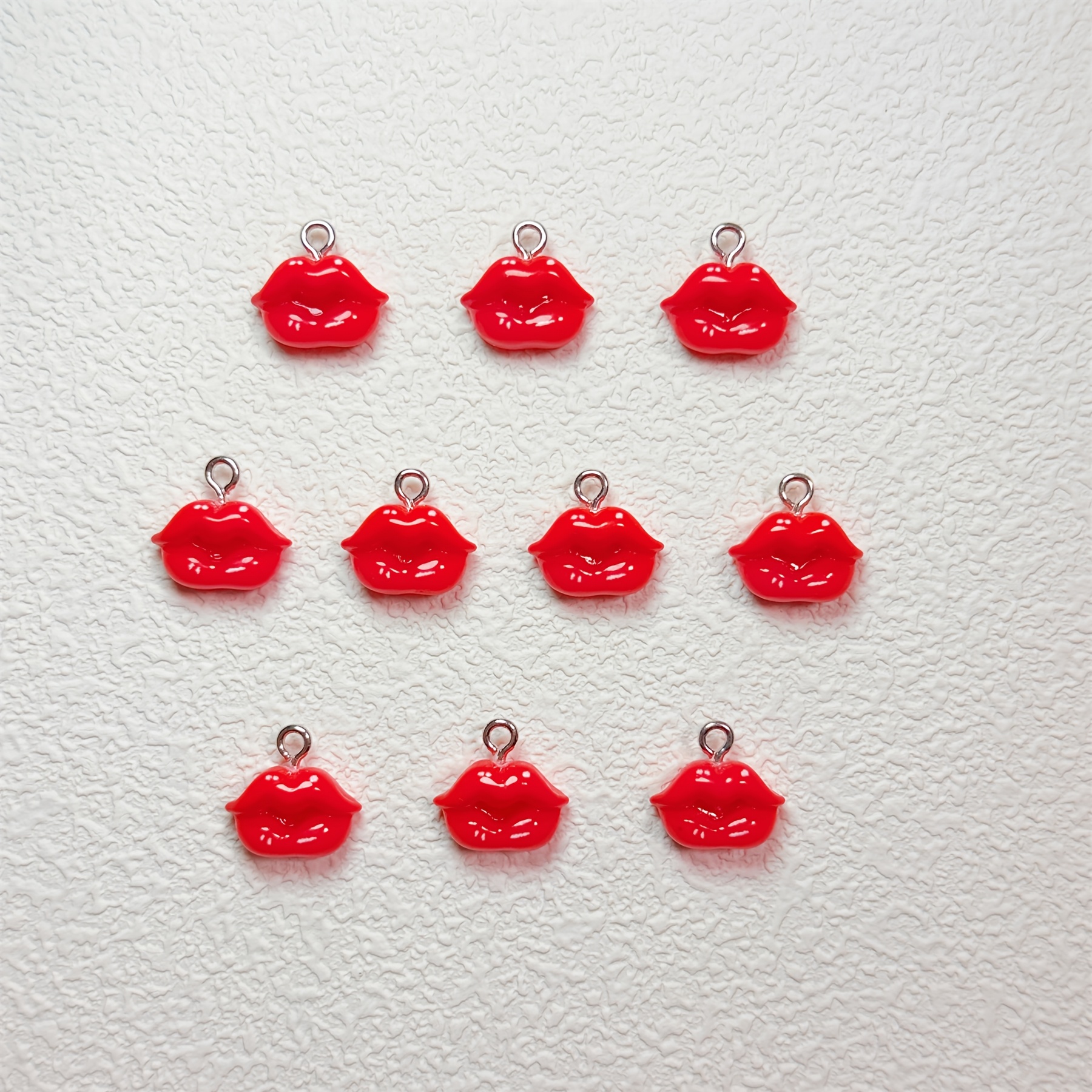 

10pcs Lips Charms - Handcrafted Resin Pendants For , Earrings, Necklaces, Bracelets, Keychains & Bag Accessories