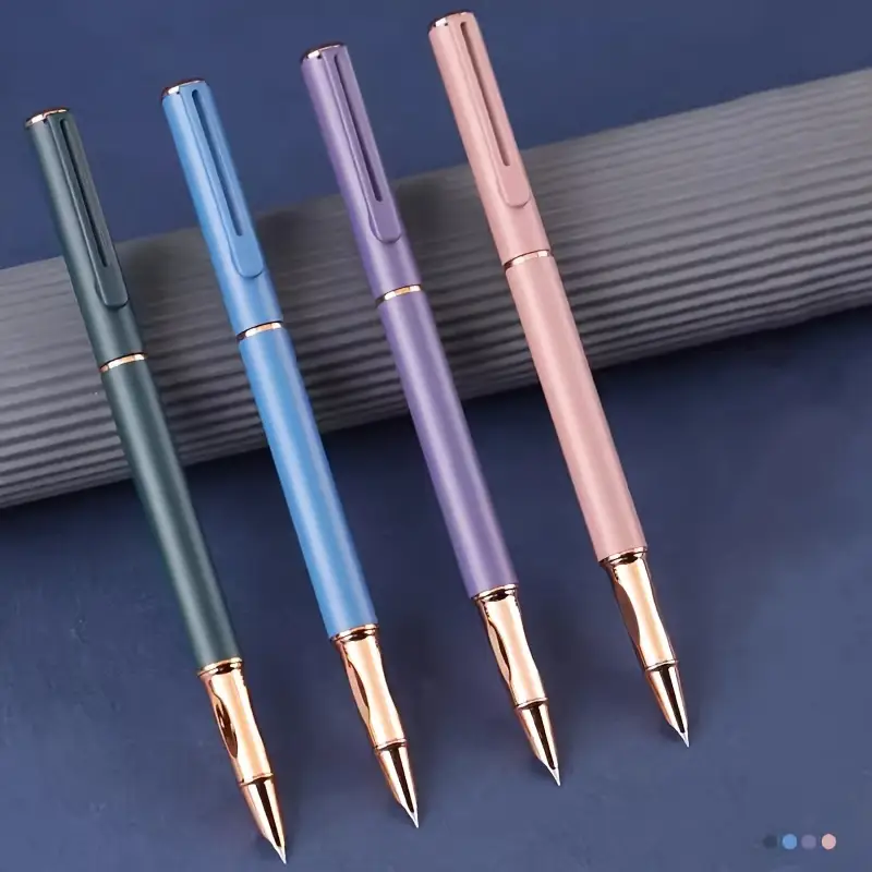 Stilou metalic cu cerneala termosensibila cu guma de sters 8 1 buc stilou cu extra fin 0,28 mm, stilou metalic ușor cu cu , convertor de cerneală pentru școală, birou și caligrafie - cartuș de cerneală nu detalii 0
