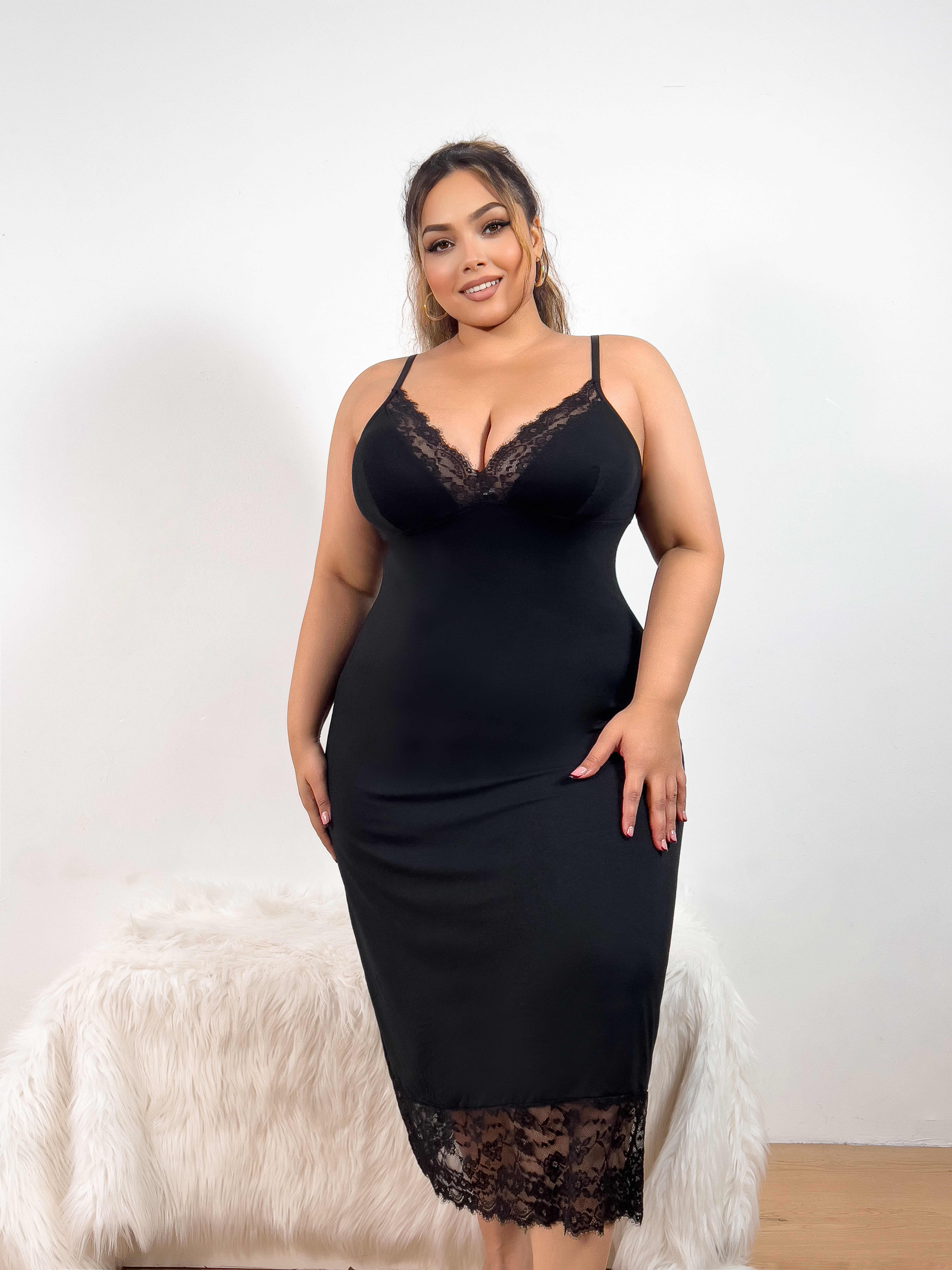 chinese dress ladies Plus Size Black Lace Wrap Long Sleeve Maxi Dress – Pluspreorder main image 0