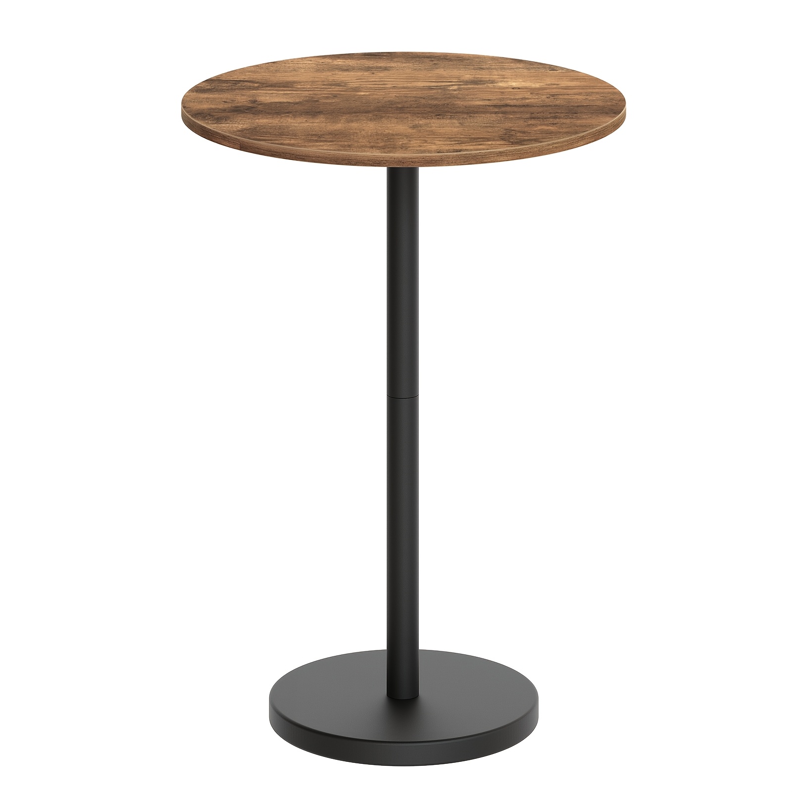 Image of Round High Top Bar Table, Room Leisure Table Bistro, , Restaurant Patio Cocktail Table, Suitable For , Restaurants, Living Rooms, Patios, Brown And Black