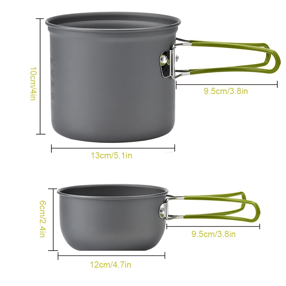 14pcs Camping Cookware Kit, Pots and Pans Set