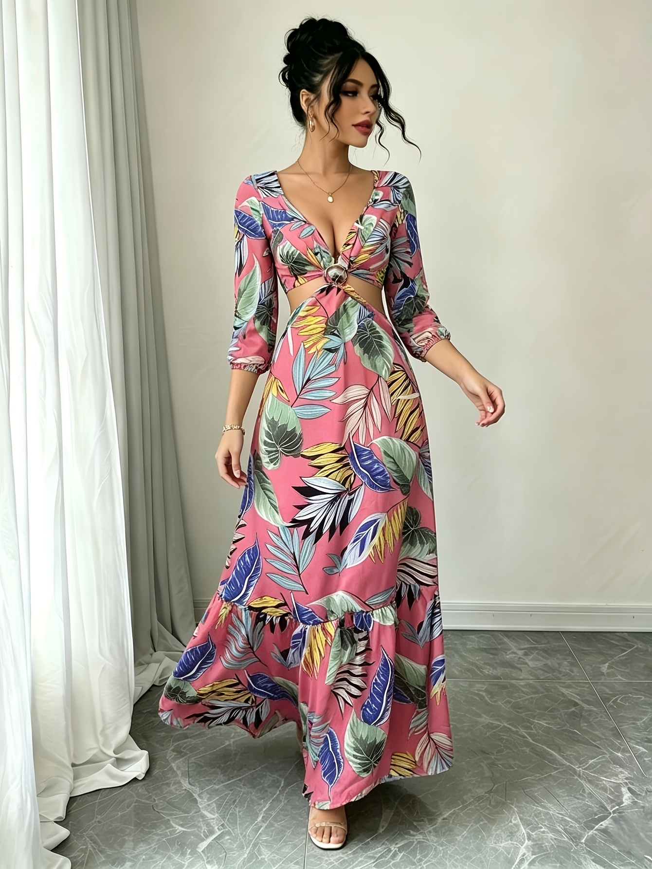 strapless open back dress Klara Cut Out Maxi Dress