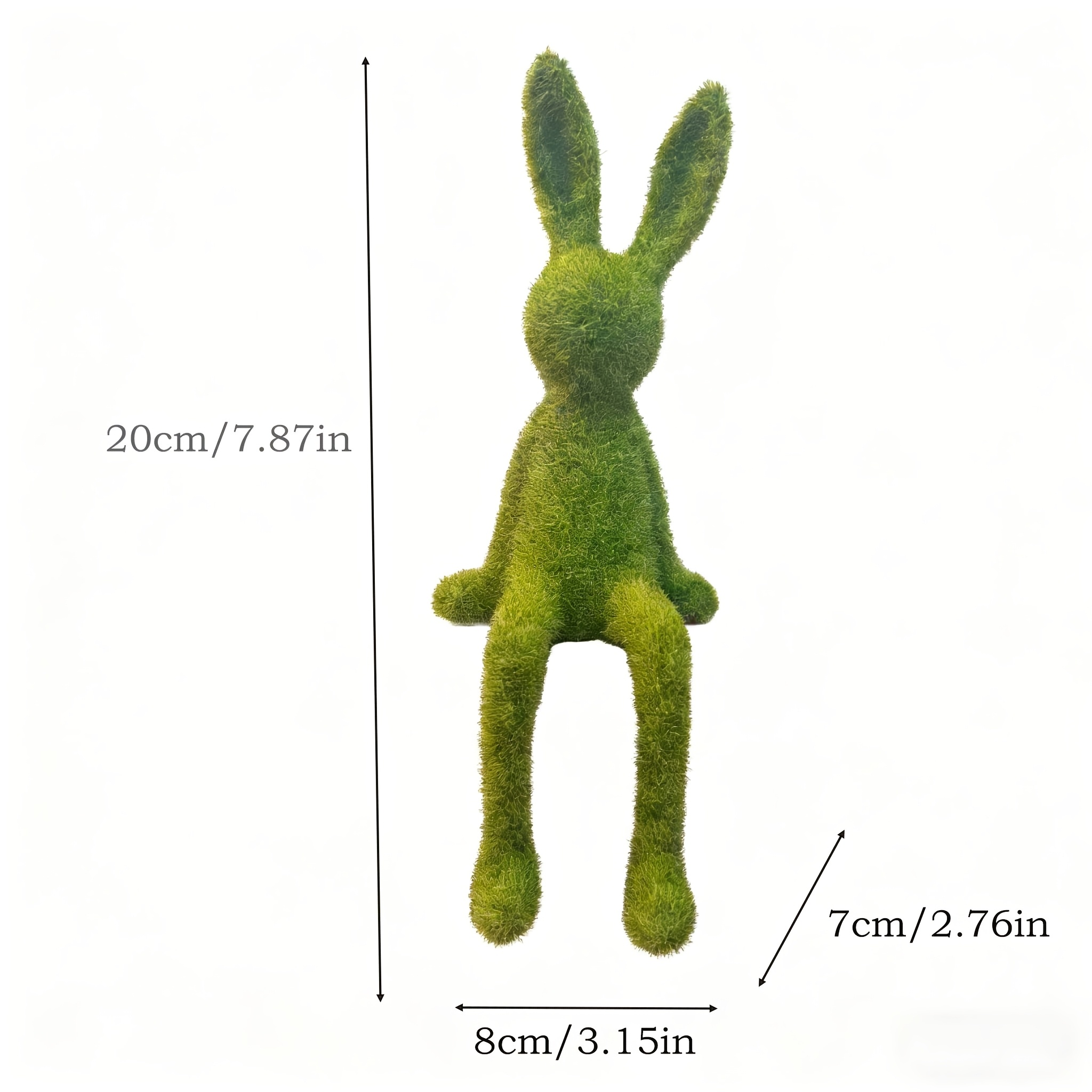 Image of Moss-covered Flocked Rabbit, Hanging Foot Rabbit Statue, Garden And Lawn Animal Decoration, Velvet With Resin Interior, For Home And Office Decor, Easter, Thanksgiving, Christmas, Surprise Gift