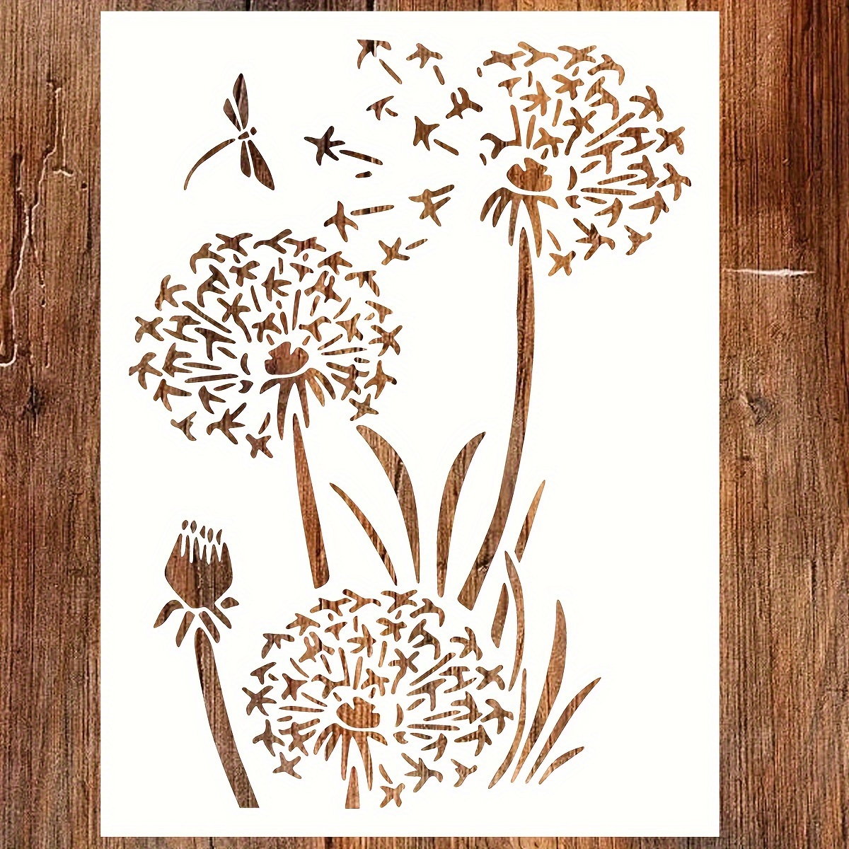 

1pc Large 12x16 Inch Dandelion Stencil For Painting On Wood, Canvas - Reusable Drawing Stencils For Crafts, Wall, Art, Furniture - Wildflower Stencil - Stencils Home Décor Eid Al-adha Mubarak