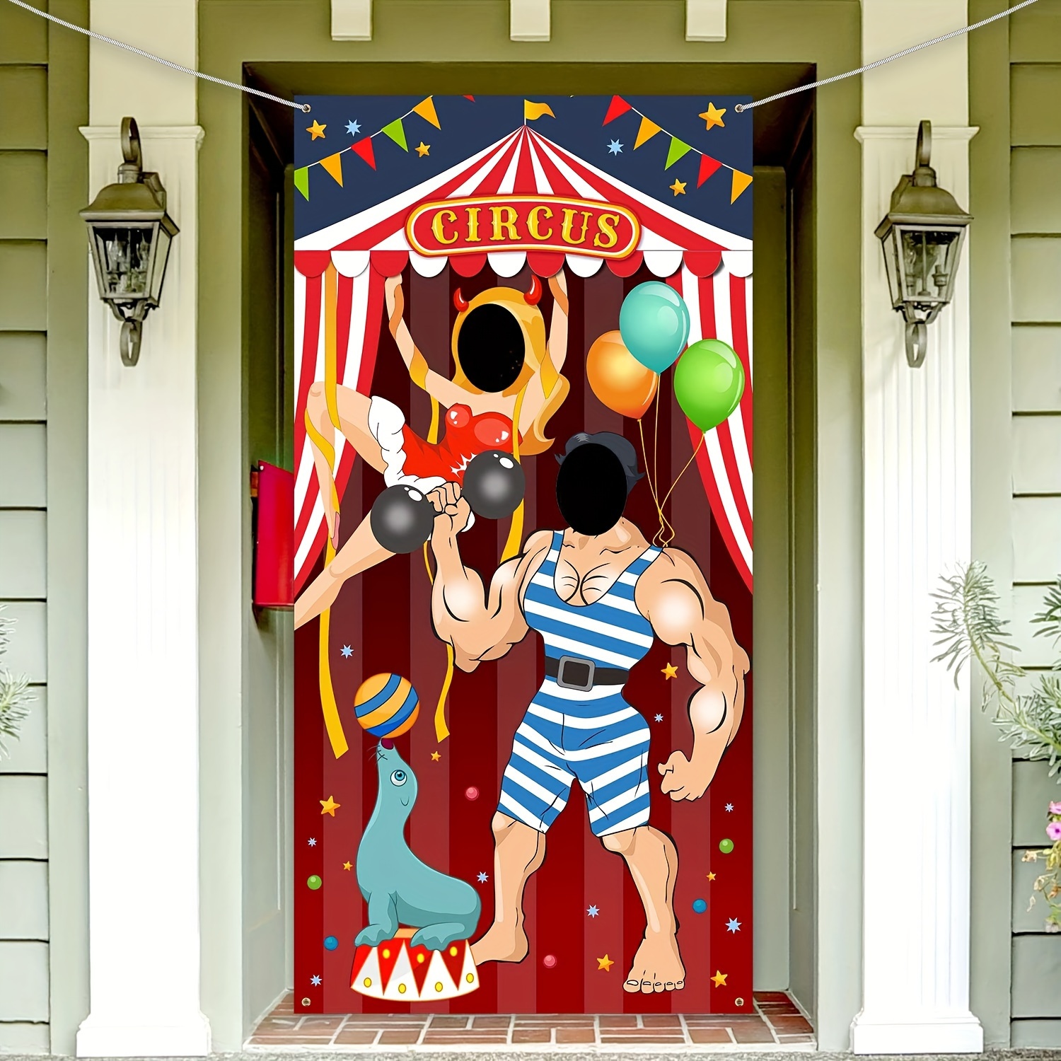 

1pc Carnival Circus Party Decoration Carnival Photo Door Banner Background Props, Large Photo Door Banner Carnival Circus Party Decoration Game Supplies ()