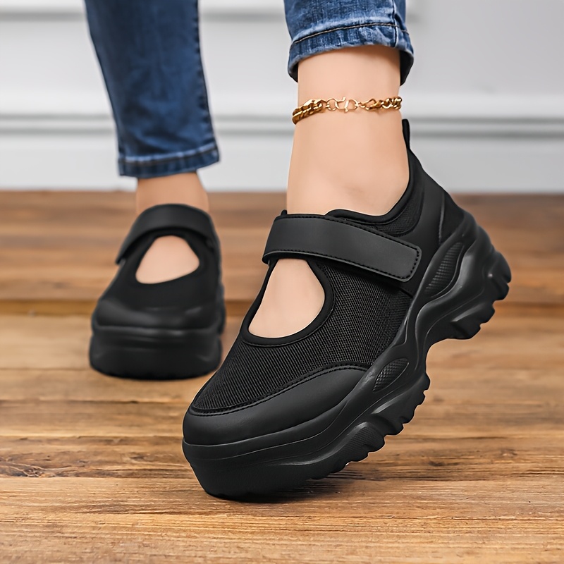 fashionable casual black round toe thick soled flats for women new for summer 2025   pairing with skirts elevating mary jane shoes Product details 6