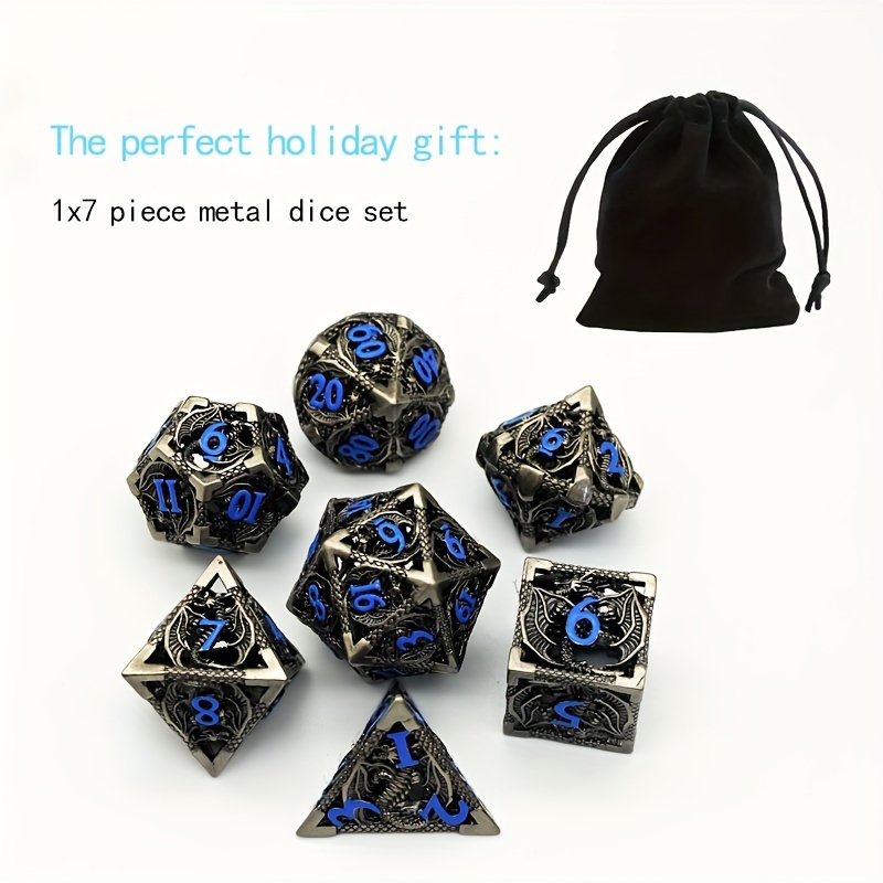 

Metal Hollow Dice Gift Set Dnd Dragon And Underground City Running Group Board Dice D20