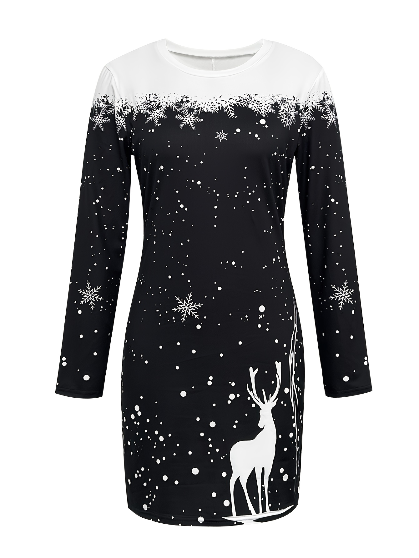 ladies black christmas dress fall womens christmas print womens Party wear