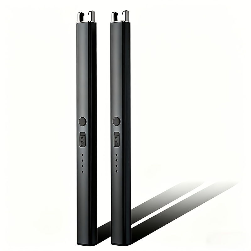 TEMU New 2pcs Usb Rechargeable - Portable & Multi-functional - Windproof - Includes 2pcs In Random Colors, Ignition Portable Camping Bbq Lighter,
