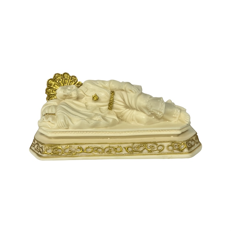 TEMU 1pc Exquisite Sleeping St. Joseph Resin Statue, Study, Living Room, Entryway Ornament, Father's Day Gift