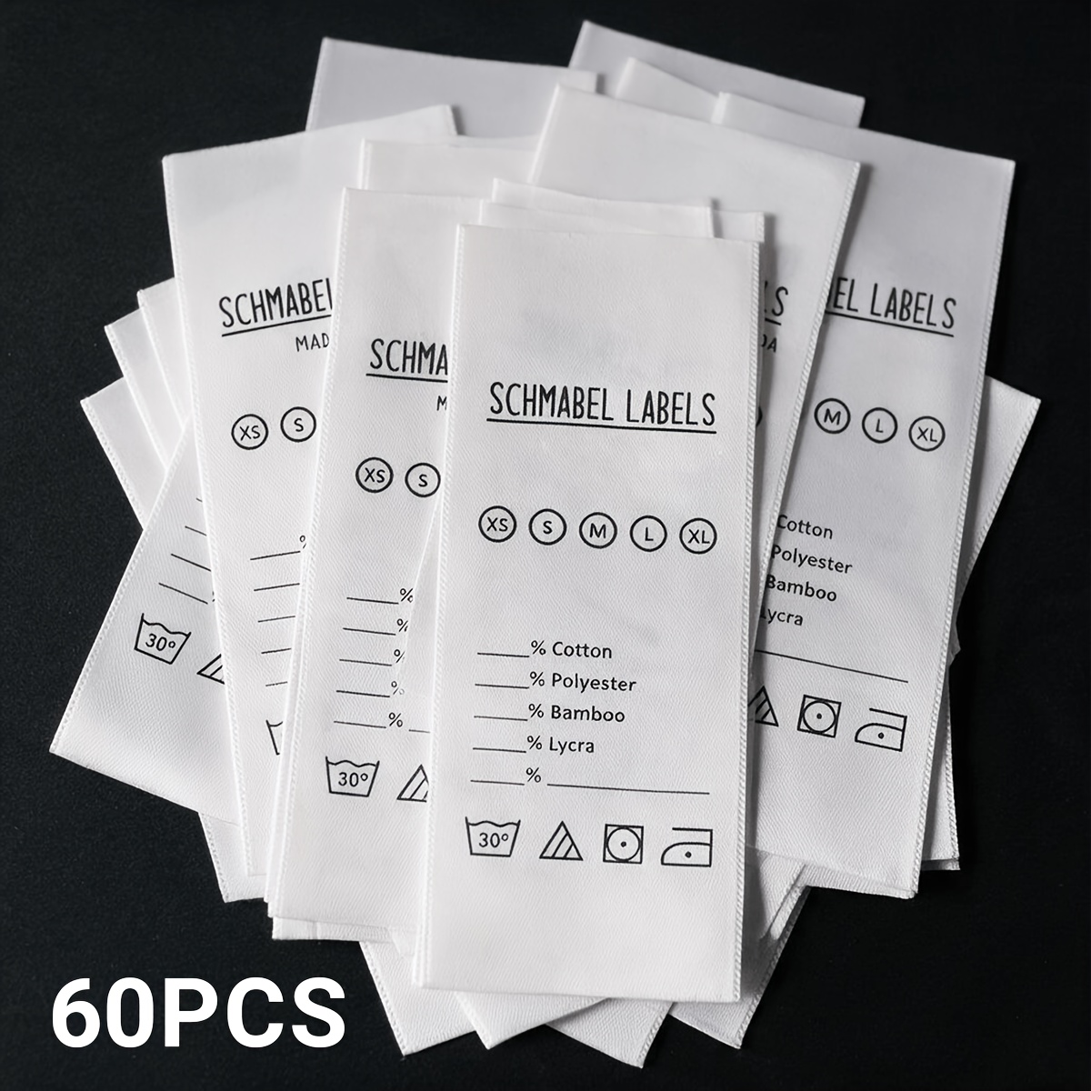 TEMU 20/40/60pcs Labels For Clothing, Logo Pattern Accepted, Personalized Garment Washing Tags For Apparel