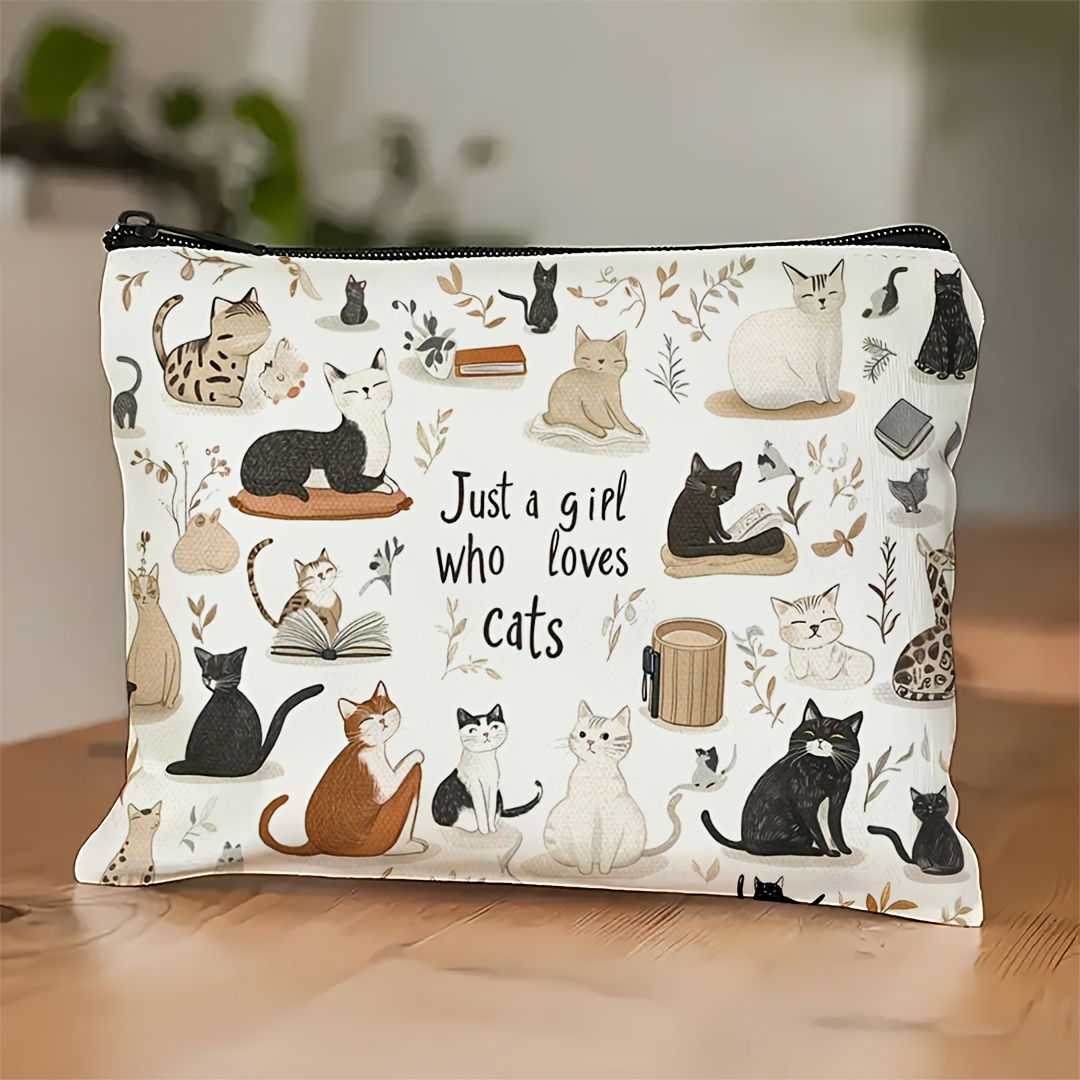 TEMU 1pc, Stylish Vintage Makeup Bag, Made Of Lightweight Zippered Material, Suitable For Storing Cosmetics, Pencils, Or Snacks. An Gift For Moms, ,