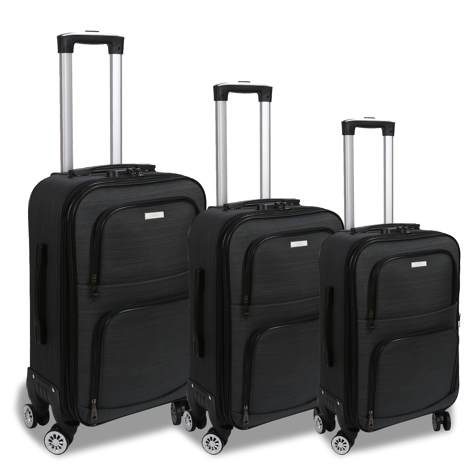 TEMU ¡ de Viaje Elegante y Minimalista! Juego de 3 Maletas con Cerradura TSA, 20% Expandable, Ruedas Giratorias de 360° para Movilidad , Barra de