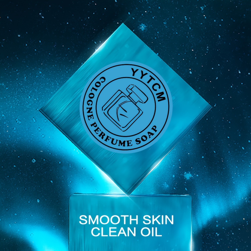 1pc Men's Cologne Soap, Cologne Perfume Soap, Bath Soap Face Wash Bath Body Soap Essential Oil Handmade Soap 70g