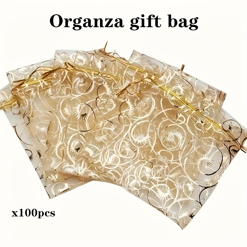 100 kosov organza darilnih vrečk, primerne za pakiranje nakita, embalažo za praznične zabave, shranjevanje nakita, itd. 12cm/4.72in