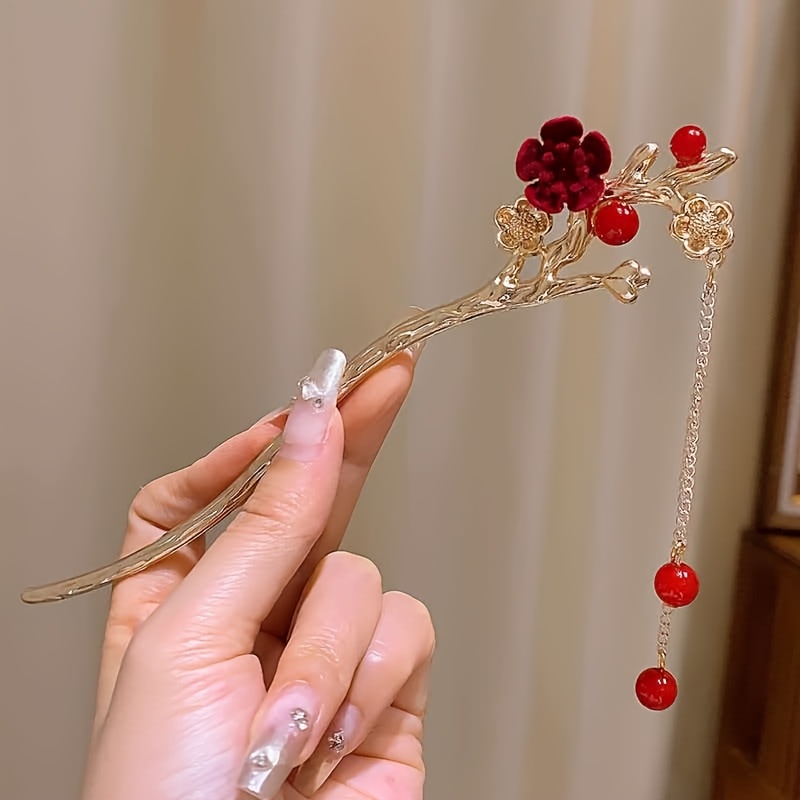 elegant pearl tassel hairpin vintage - Temu display picture 1