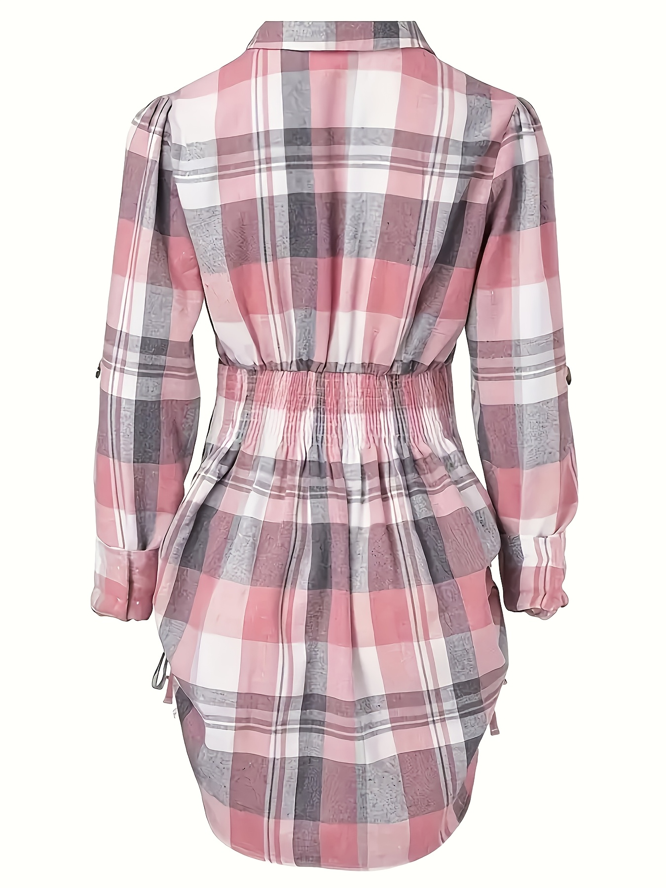 Cintura Abito Camicia Tartan Abito Camicia A Quadri Taglie Forti